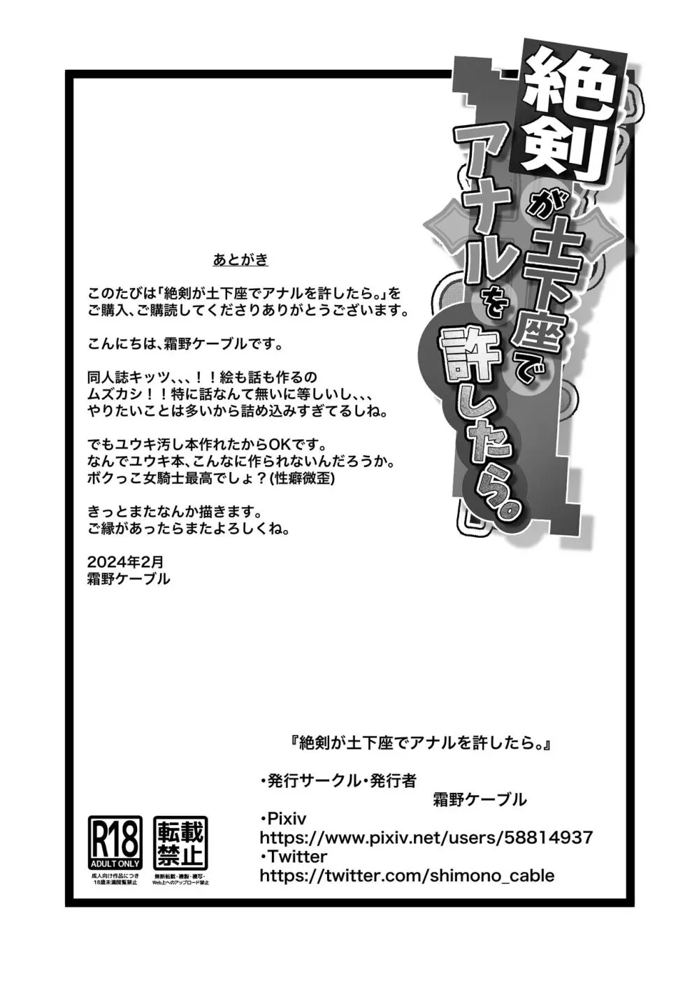 絶剣が土下座でアナルを許したら。 Page.34