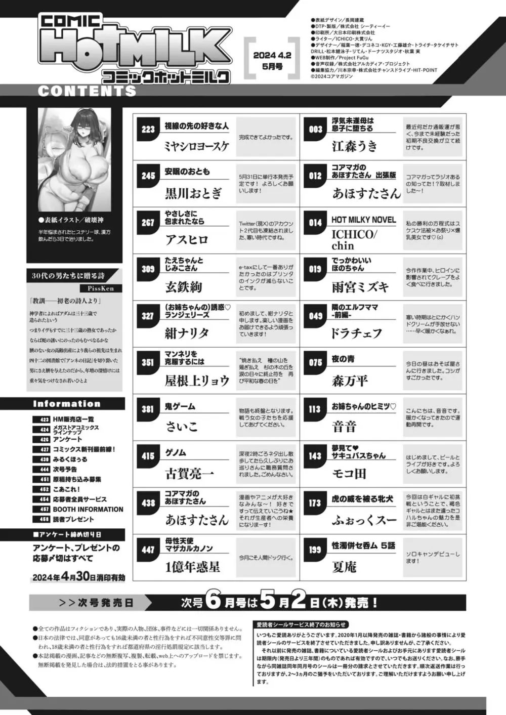 コミックホットミルク 2024年5月号 Page.2