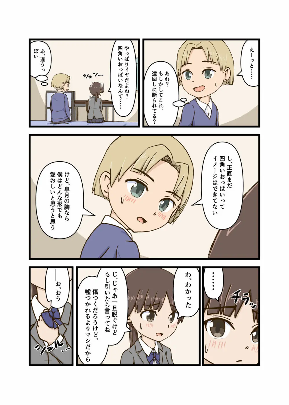 彼女のおっぱいが四角形だった話 Page.2