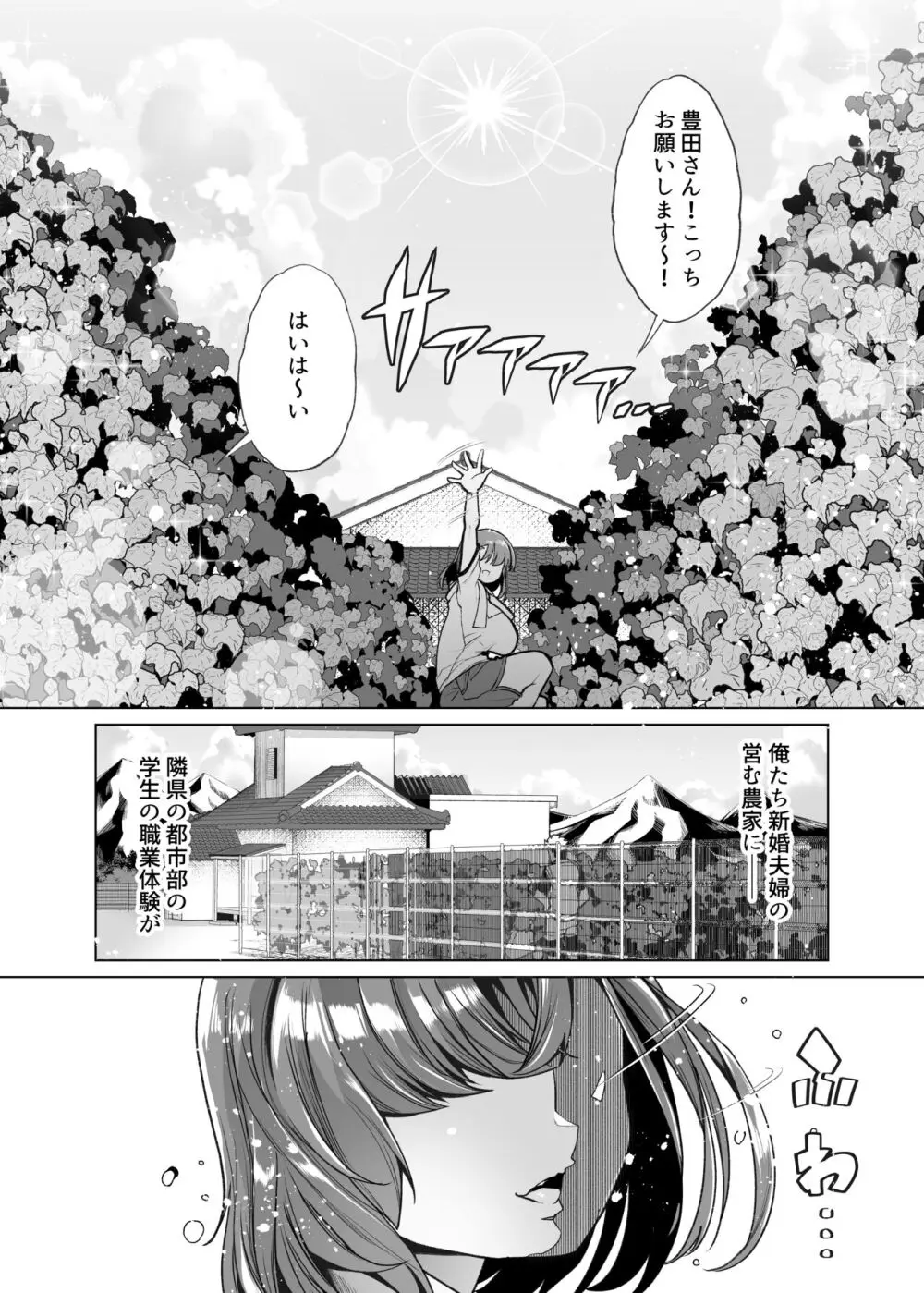 ただひたすら。~新婚農家の俺んちに職業体験に来たJKがめちゃくちゃエロかったせいで~ Page.2