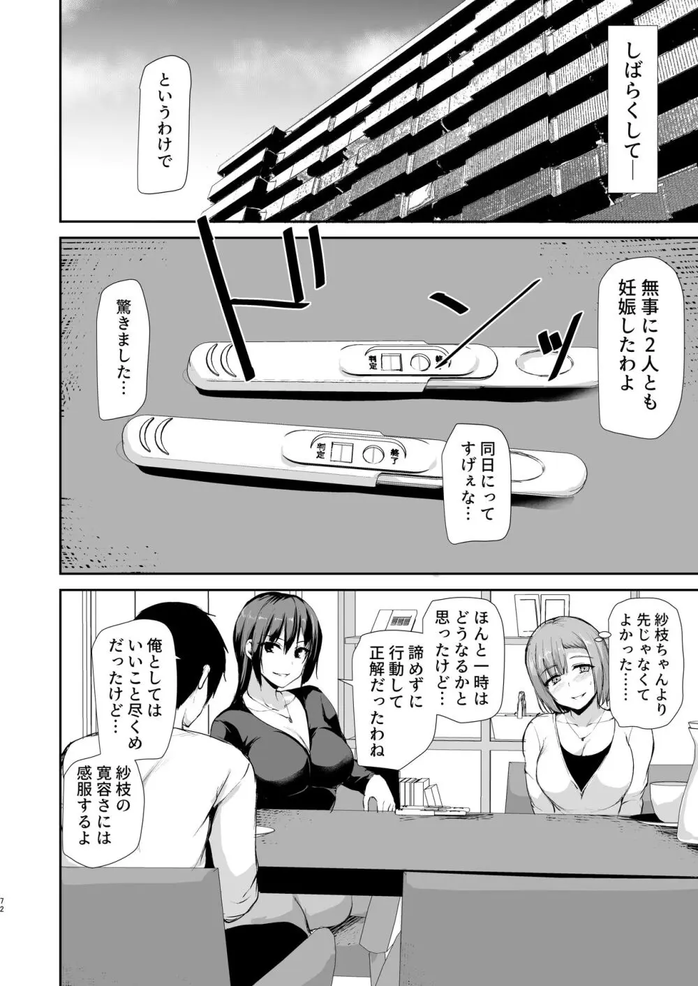 巨乳が2人いないと勃起しない夫のために友達を連れてきた妻3 Page.73