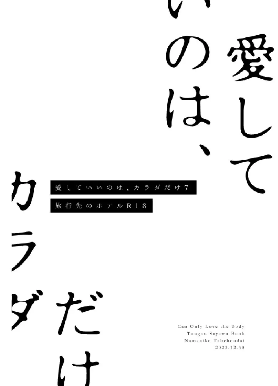 愛していいのは、カラダだけ7 旅行先のホテル Page.38