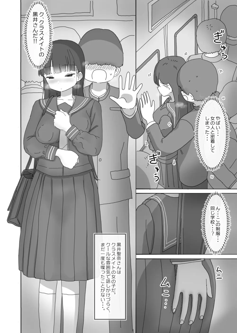 電車通学中こっそり中出しさせてくれるクラスメイトの黒井さん Page.3