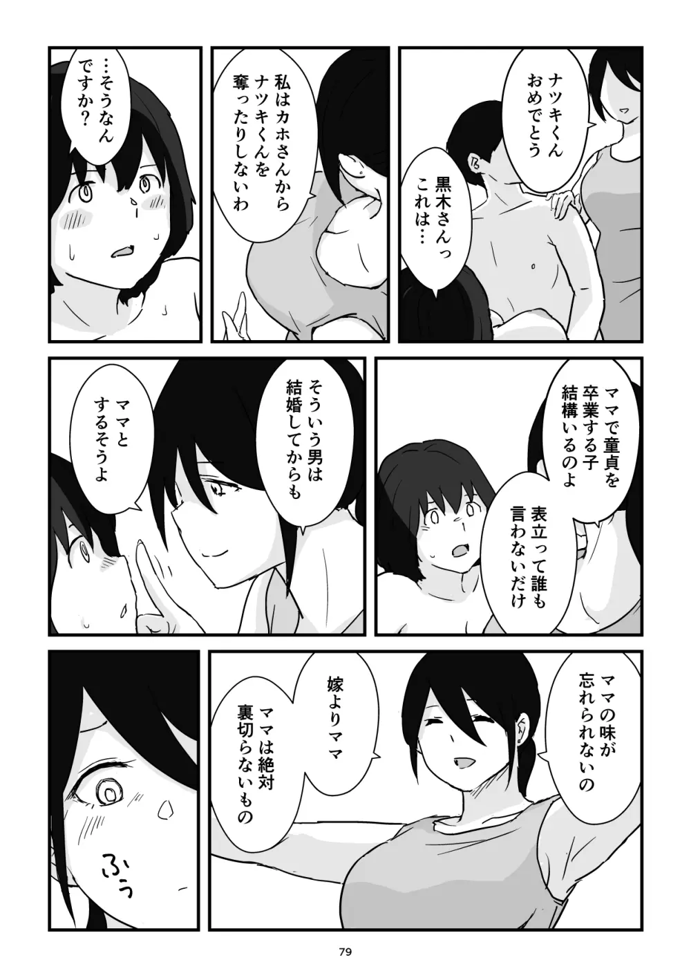 母子交尾ママ集団姦・大学生息子とハメられたママ Page.79