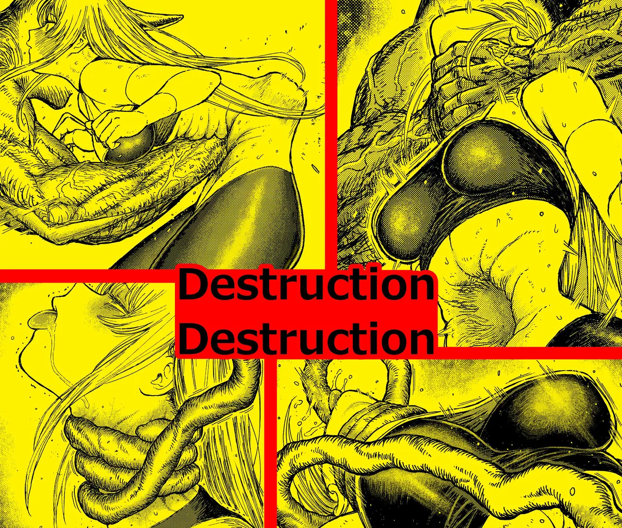 Destruction Destruction ヒロイン首絞め完全敗北 Page.1