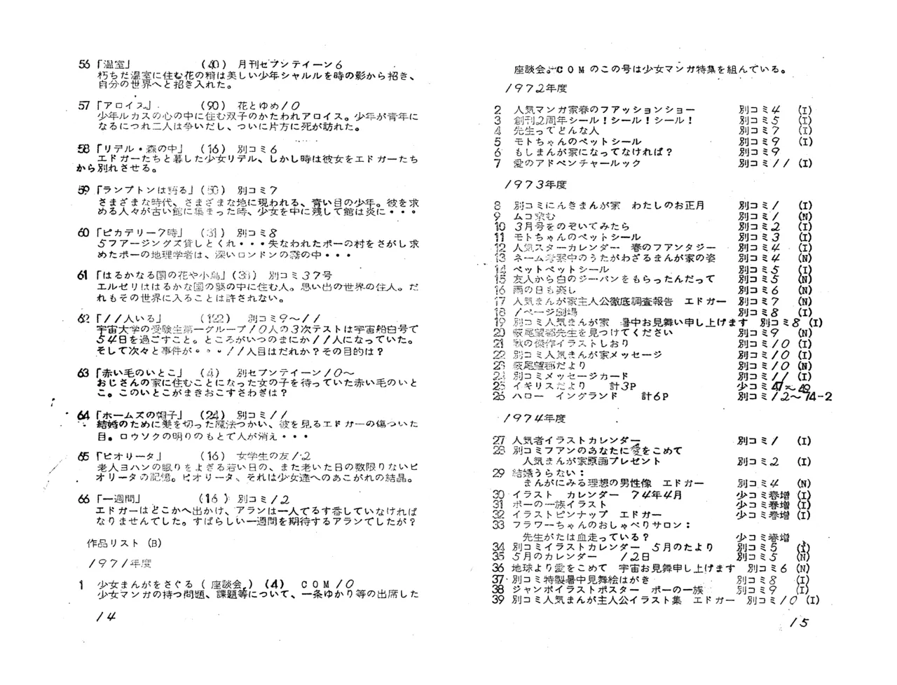 MAXIMUM VOL.4 萩尾望都特集 / ダイナビジョン『11月のギムナジウム』上映会パンフレット Page.9