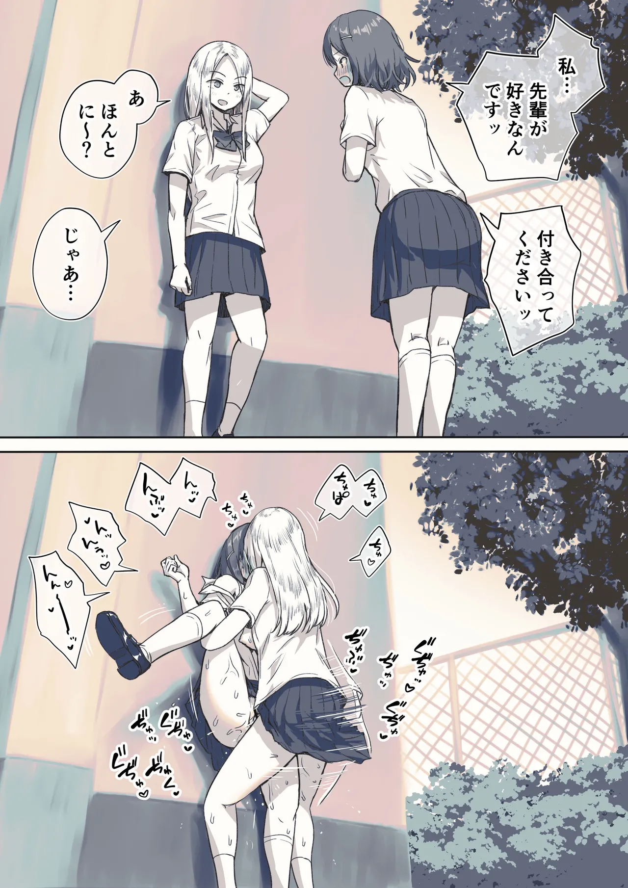 告白に対して話が早すぎるふたなり先輩 Page.1