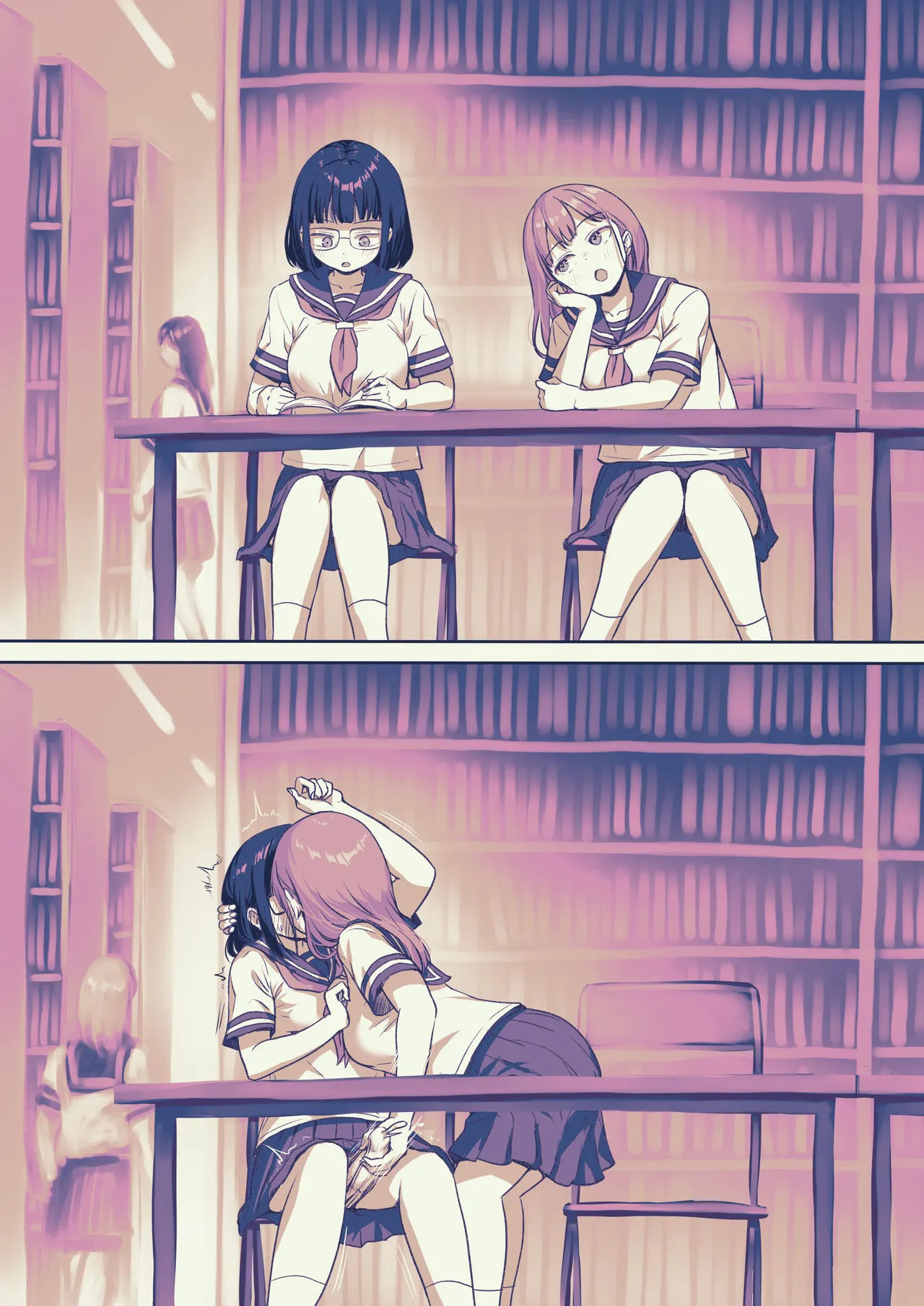 図書室で弄ばれるふたなりちゃん Page.3