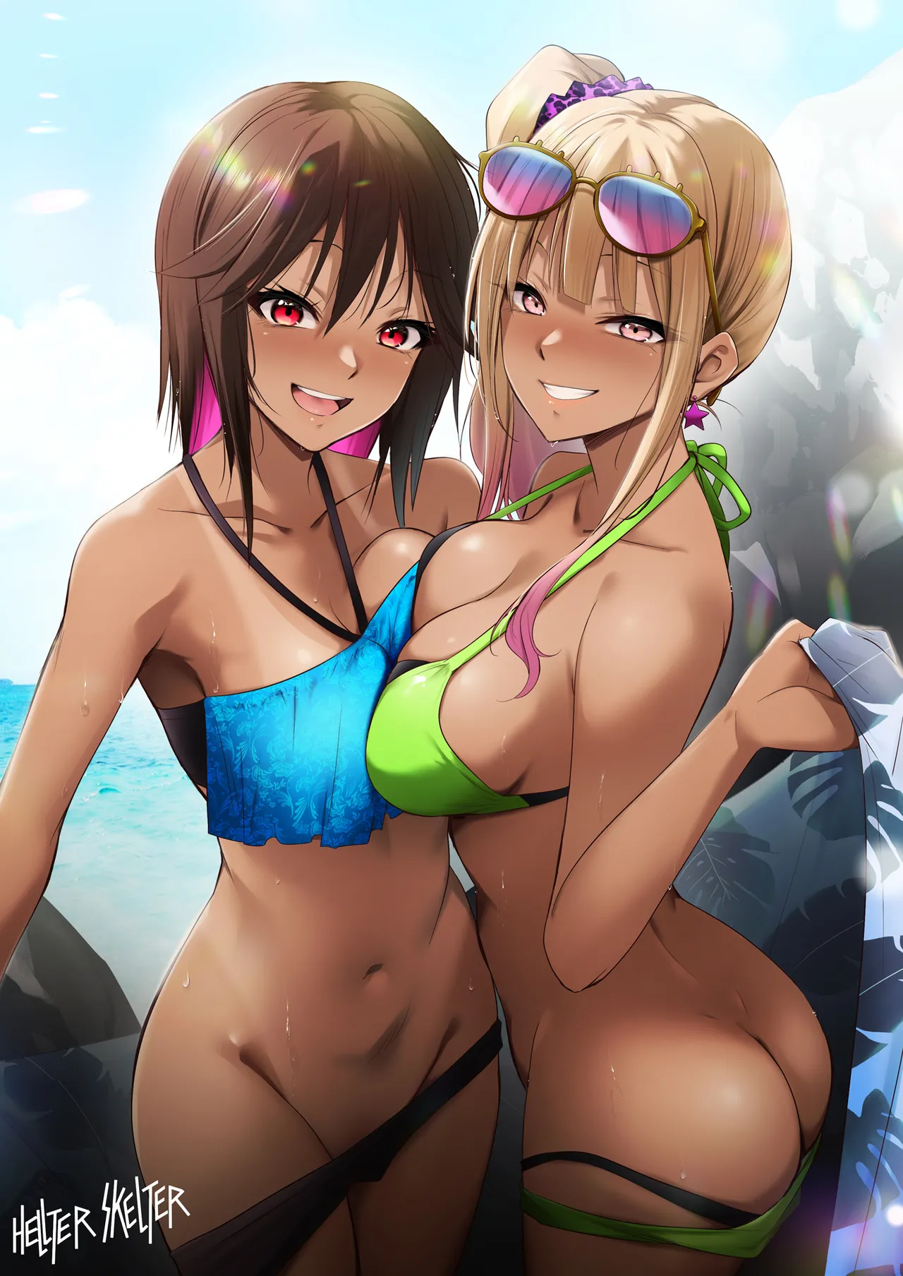 海の家でバイトしてたら黒ギャル同級生に逆ナンされて汗だく童貞卒業した夏の日 Page.35